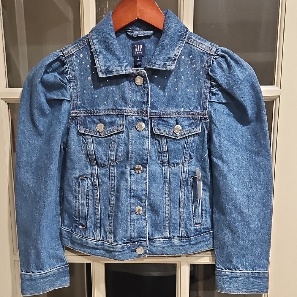 New With Tags GAP Blue Jean Jacket with Silver Accents